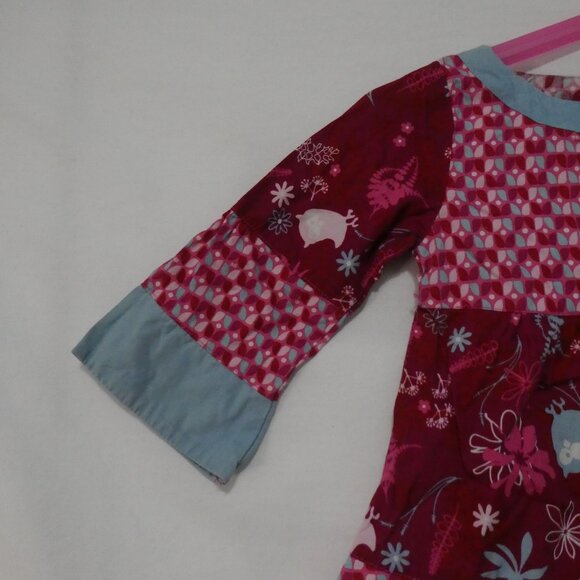 GAGOU TAGOU | 18-24 months | Long Sleeve Patchwork Baby Dress | Button-Up Front - Picture 3 of 15